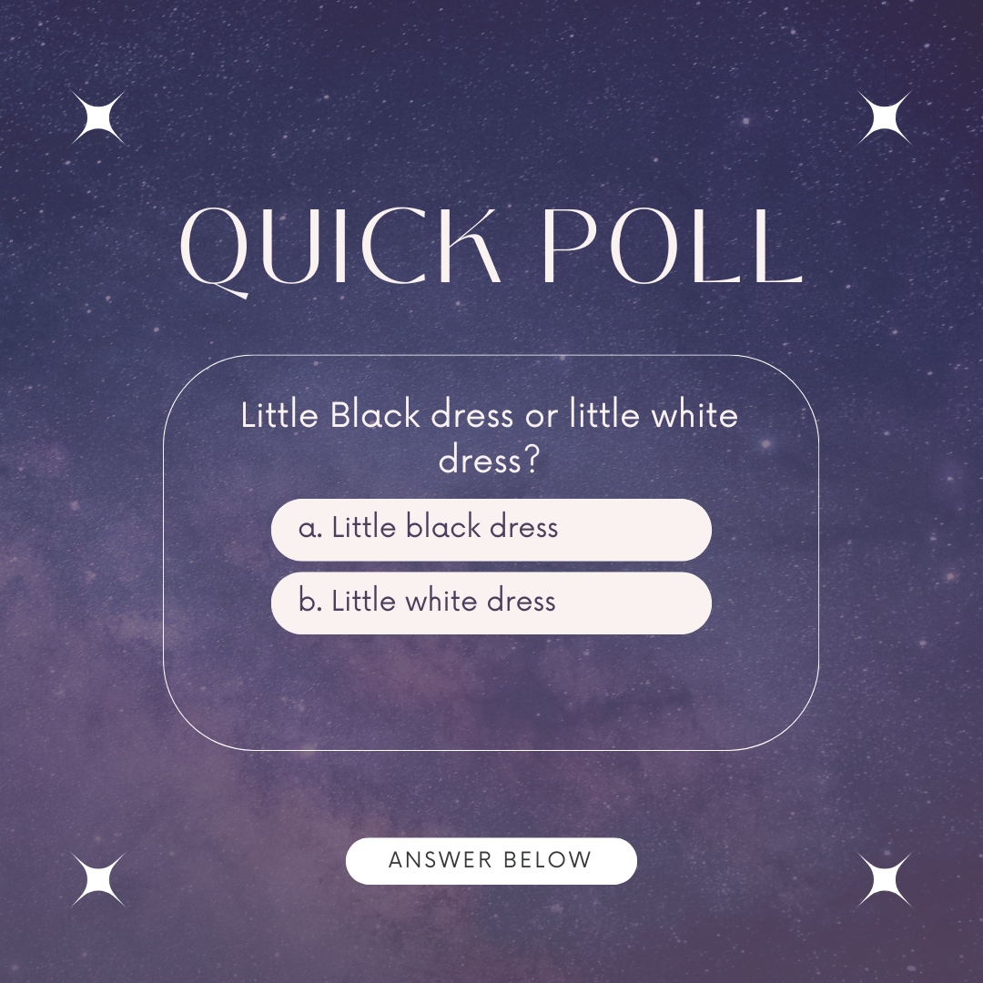 live poll: Little white dress vs little black dress