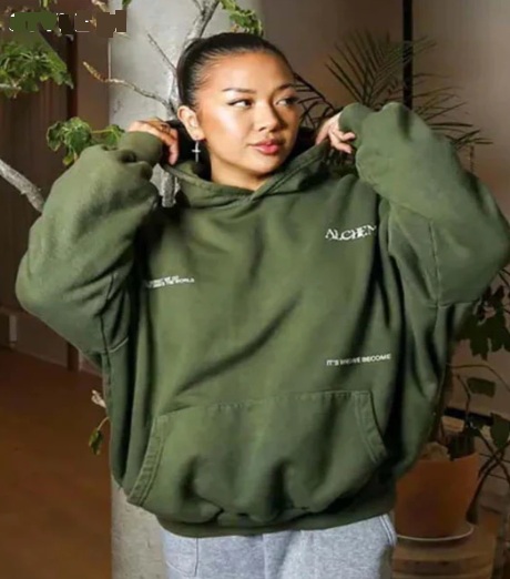 model wearing Alchemai Hoodies