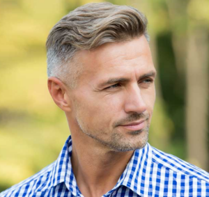 model wearing Best Men Toupee