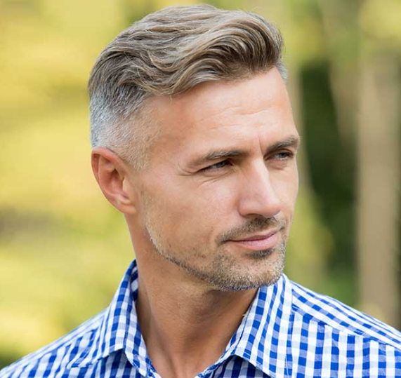 model wearing Best Men Toupee