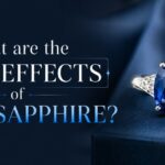 Blue sapphire ring on a dark blue background beside the text 'What are the side effects of blue sapphire?'
