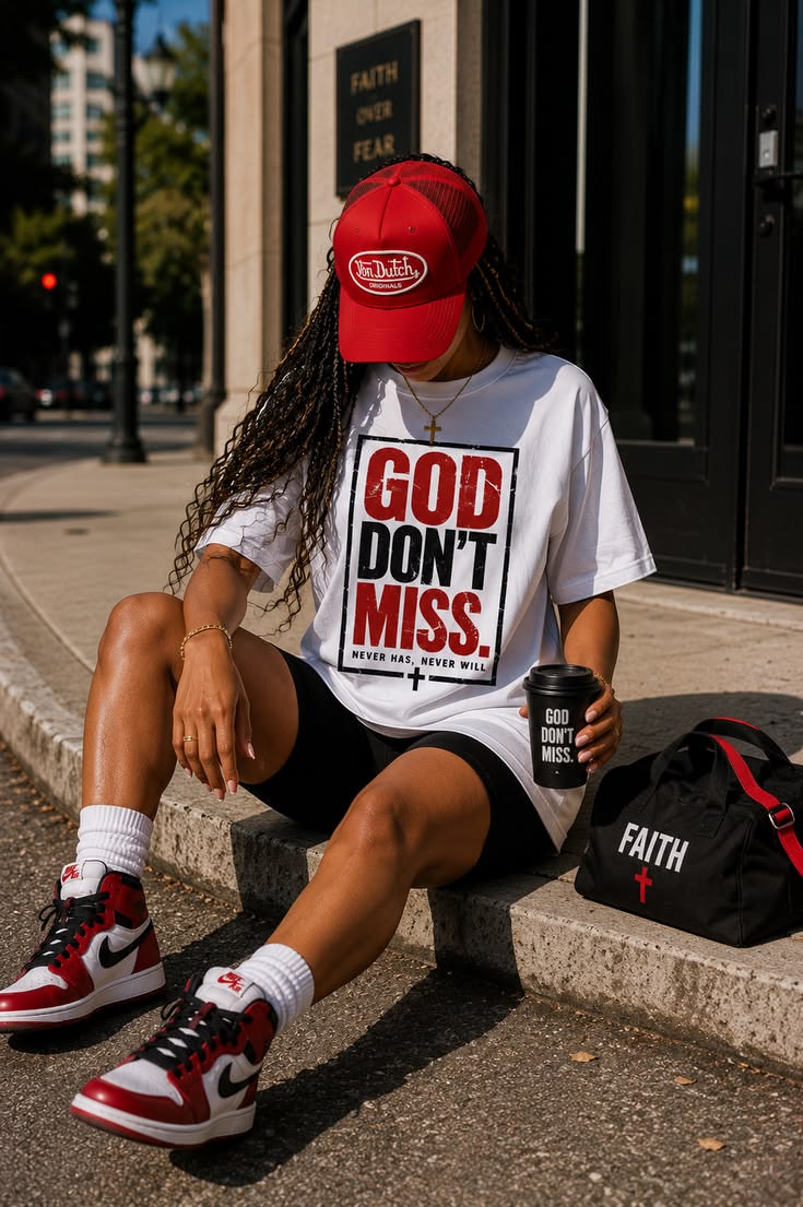 Oversized Graphic T-shirt and Biker Shorts Outfit