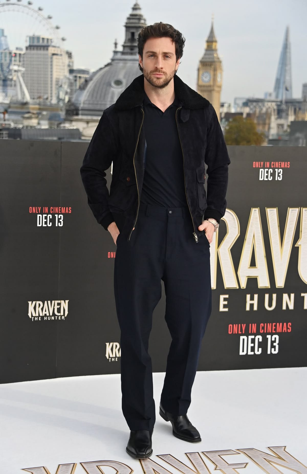 Aaron Taylor-Johnson's Dark Jacket Outfit