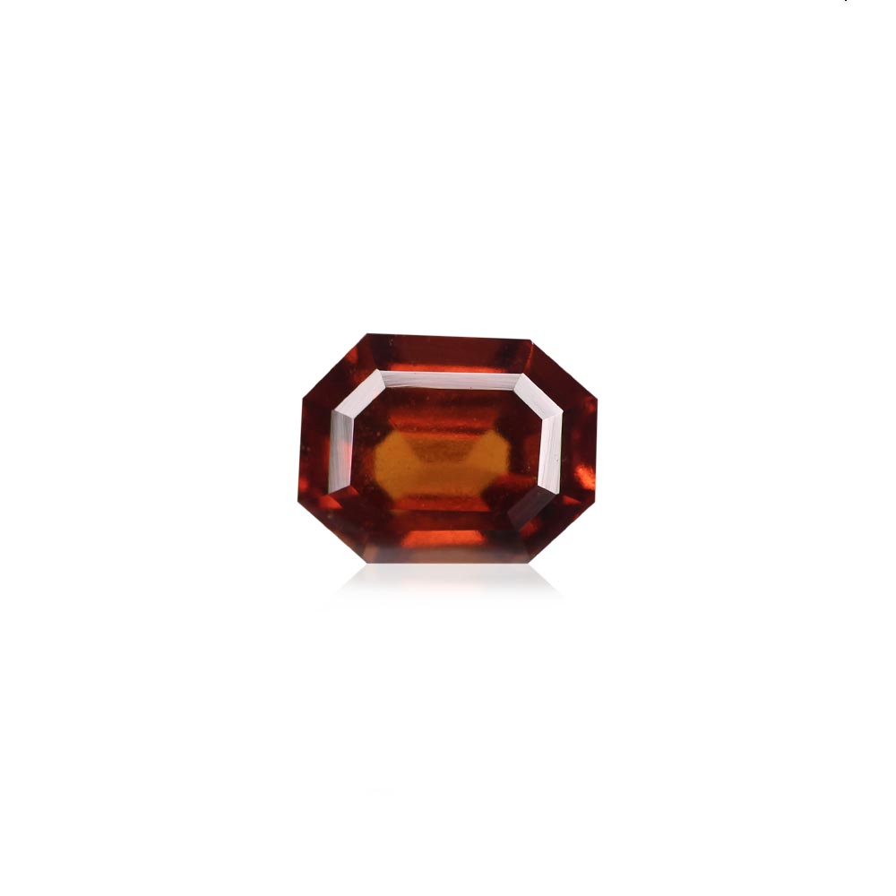 Hessonite Stone on a white background, viewed from above