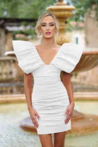 hot white dress: Wedding Guest: Long Maxi Gown vs Short Dress: Live Poll