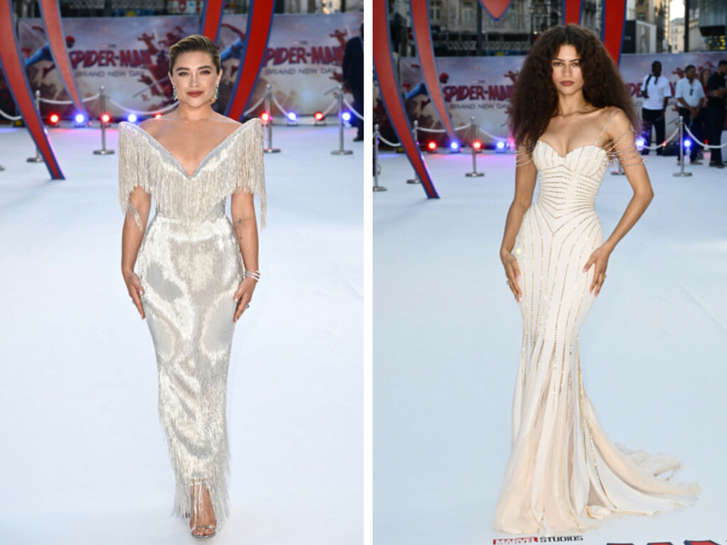 Florence Pugh and Zendaya Coleman Shine in Tamara Ralph Couture at “Spider-Man: Brand New Day” UK Premiere!