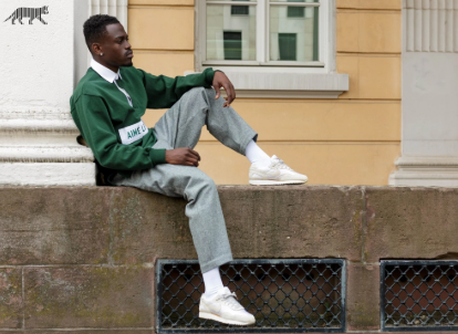 model wearing Aime Leon Dore street clothes