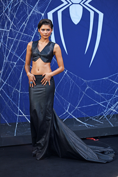 Zendaya Shows Toned Abs in Elegant Louis Vuitton Ensemble at “Spider-Man: Brand New Day” German Fan Event