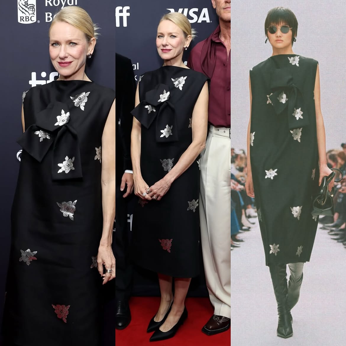 A low-key and minimalist red carpet look, Naomi Watts looked chic and elegant in Celine at the premiere of “The Housewife” during the Toronto International Film Festival.