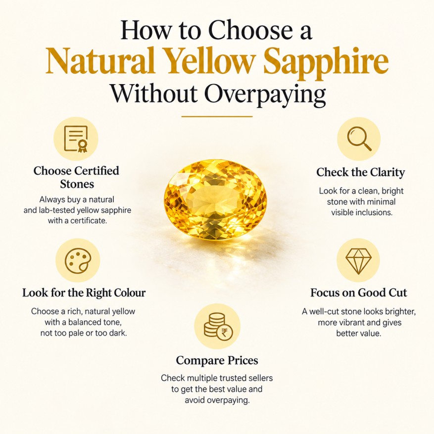 chart showing hoe to choose a  natural yellow sapphire