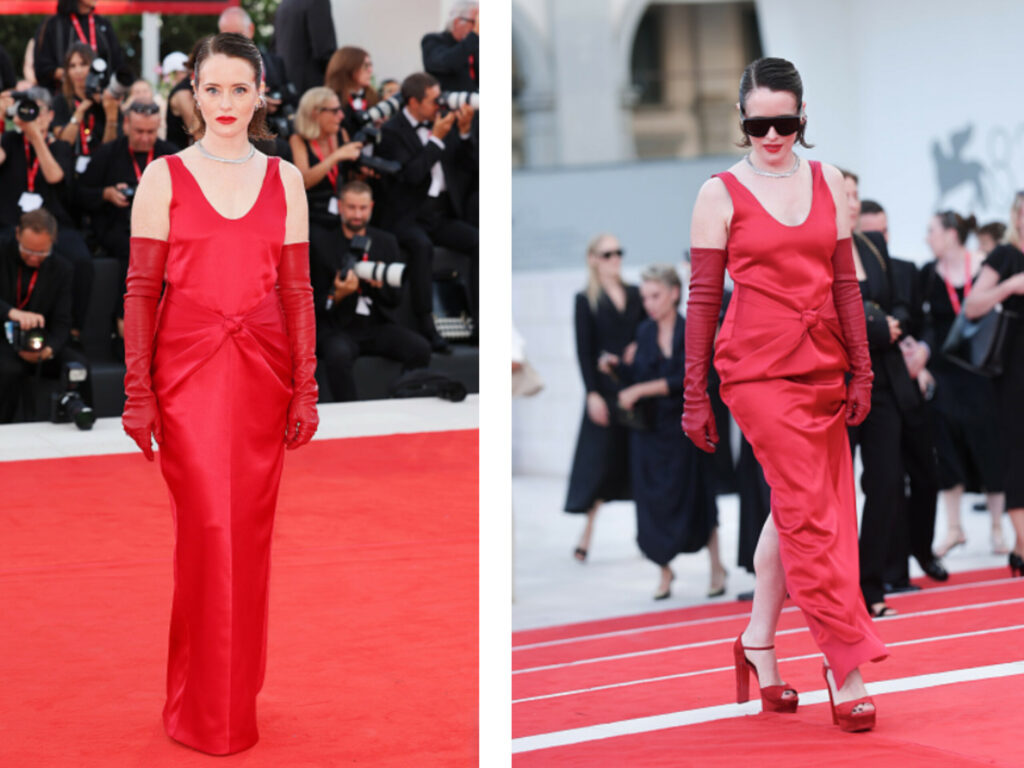 Claire Foy Stuns in Bottega Veneta at “Ink” Venice Film Festival Premiere