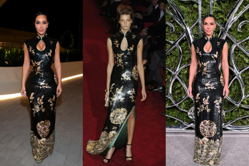 Kim Kardashian Dazzles in Archival Saint Laurent Sequin Cheongsam Dress at Lucas Museum of Narrative Art Opening Night Gala