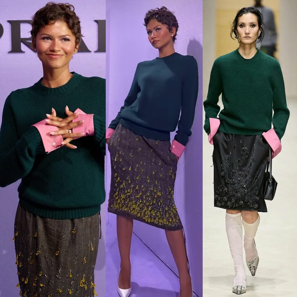 Zendaya in Prada Fall 2026, promoting for the Prada Beauty in NYC.