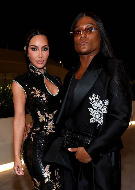 Kim Kardashian and Law Roach attend the Lucas Museum of Narrative Art Opening Night at Lucas Museum of Narrative Art 