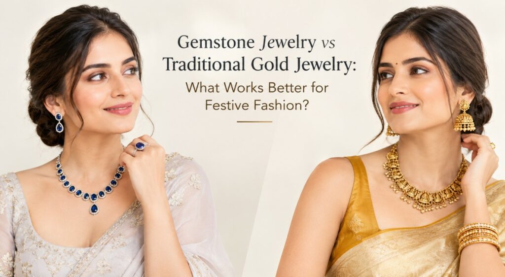 Gemstone vs Gold Festive Elegance