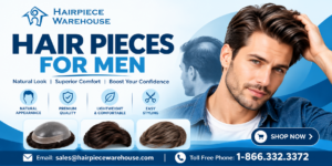 hair pieces for men graphic next to man with great hair!
