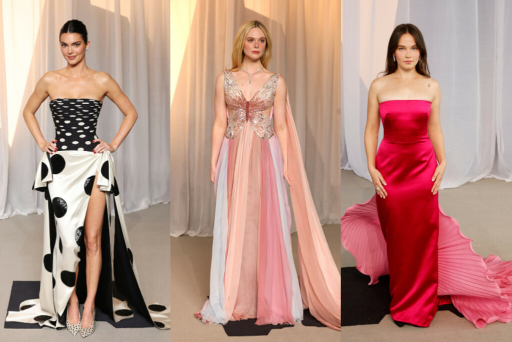 Kendall Jenner, Elle Fanning, and Cailee Spaeny Shine in Valentino at the sixth annual Academy Museum Gala