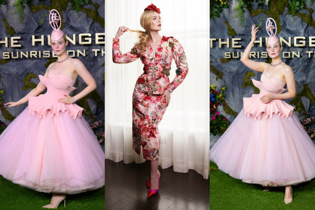Elle Fanning Makes a Statement in Vivienne Westwood and Robert Wun Creations at “The Hunger Games: Sunrise on the Reaping” London Premiere