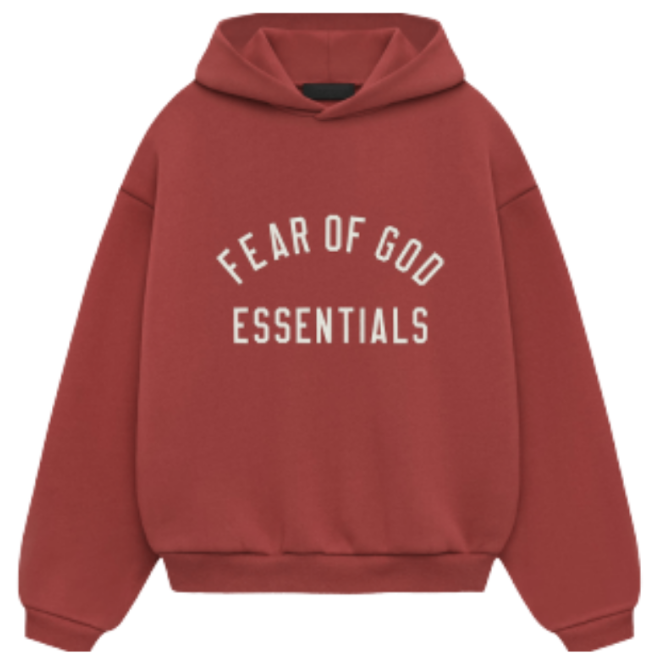 essentials hoodie rust 