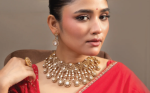 Model wearing jewelry