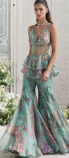 refreshing pastel blue ethnic ensemble.