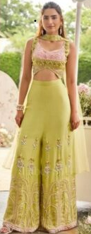 beautiful lime-green and pastel ethnic look