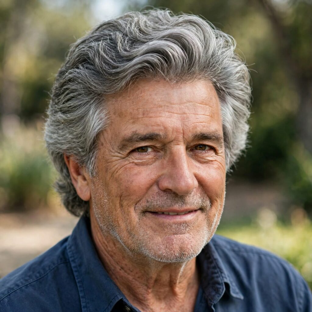 Mna in his 60's showing how hair could look wearing Hair pieces for men
